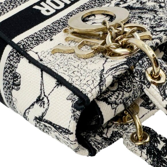 Christian Dior  Lady D-Lite Medium Embroidered Zodiac Toile De Jouy Shoulder Bag - Picture 5 of 13